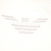 Bluză din bumbac cu mânecă scurtă de culoare albă - unisex Armani 50675 3