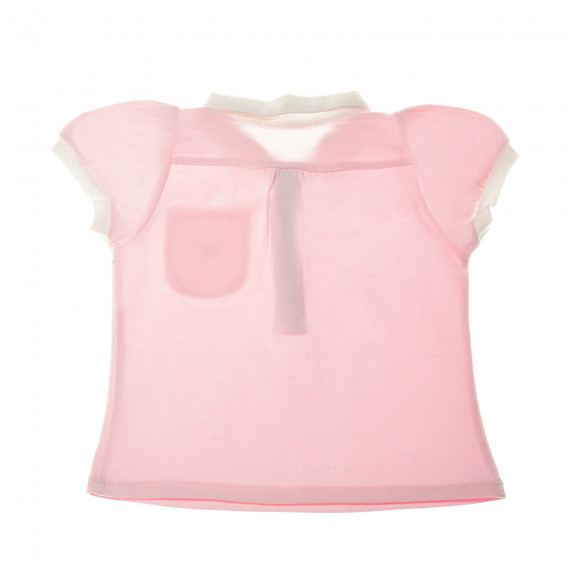 Bluză din bumbac cu mâneci scurte pentru fete, roz Armani 50696 2
