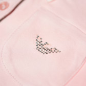 Bluză din bumbac cu mâneci scurte pentru fete, roz Armani 50697 3