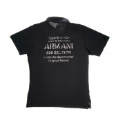 Tricou din bumbac cu mânecă scurtă cu guler Armani 50700 2