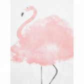 Top de bumbac cu o aplicație flamingo pentru fete Name it 50762 3