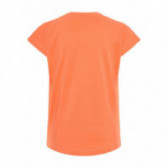 Bluză din bumbac de culoare portocaliu, cu mâneci scurte și imprimeu de cocktail pentru fete Name it 50770 2
