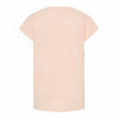 Bluză din bumbac cu mânecă scurtă de culoare roz, cu imprimeu flamingo pentru fete Name it 50774 2