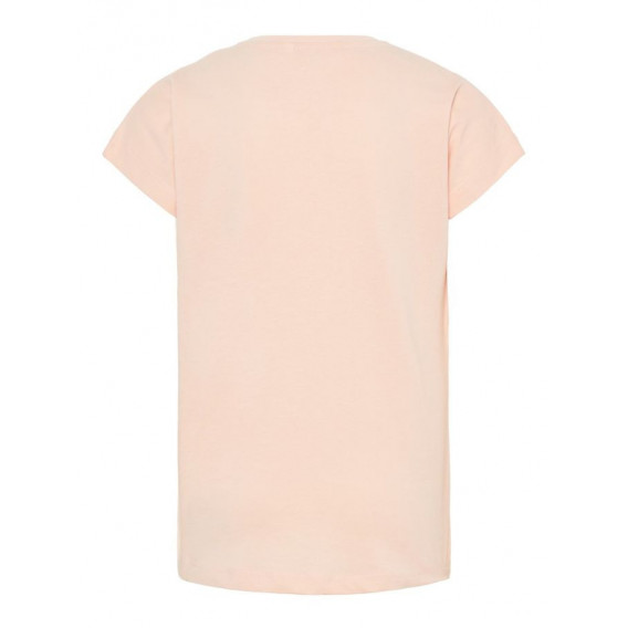 Bluză din bumbac cu mânecă scurtă de culoare roz, cu imprimeu flamingo pentru fete Name it 50774 2