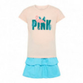 Set de fustă și bluză din bumbac cu imprimeu flamingo pentru fete Name it 50787 