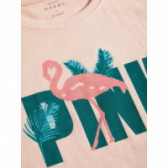 Set de fustă și bluză din bumbac cu imprimeu flamingo pentru fete Name it 50790 4