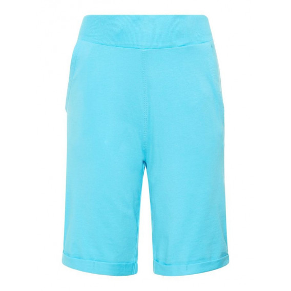 Pantaloni scurți din bumbac organic, de culoare albastru deschis pentru băieți Name it 50819 