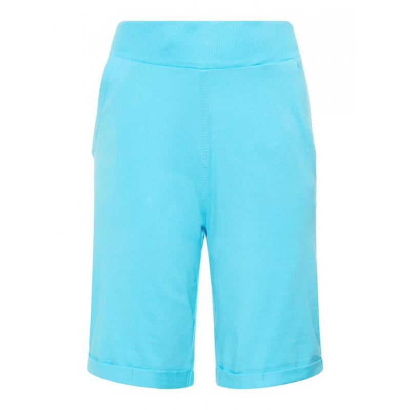 Pantaloni scurți din bumbac organic, de culoare albastru deschis pentru băieți  50819