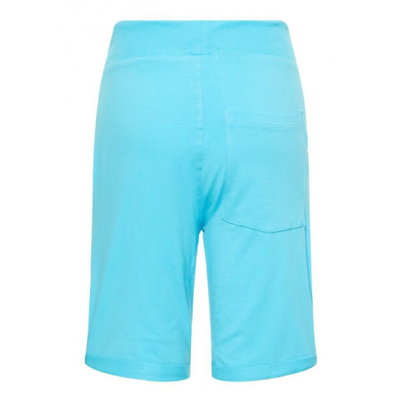 Pantaloni scurți din bumbac organic, de culoare albastru deschis pentru băieți Name it 50820 2