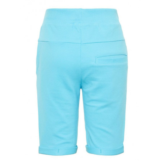 Pantaloni sport de bumbac de culoare albastru cu nasture de reglare a taliei Name it 50832 2