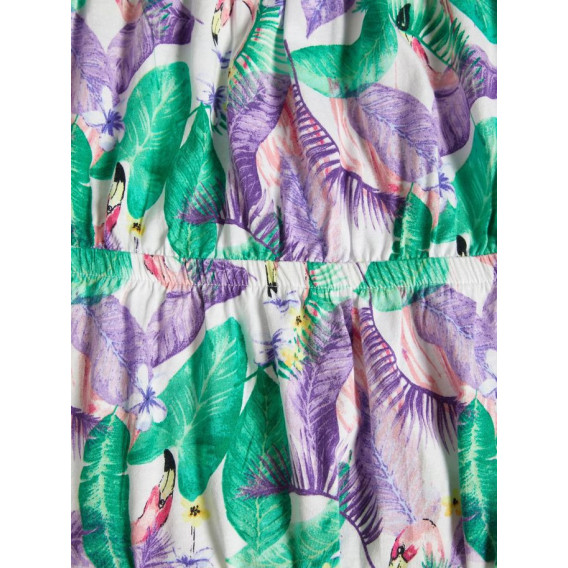 Rochie cu mânecă scurtă cu un imprimeu exotic de flamingo Name it 50845 3