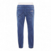 Jeans cu broderie și elastic roz pentru fete Name it 50858 2