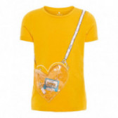 Bluză din bumbac organic, cu decor 3D pentru fete Name it 50906 
