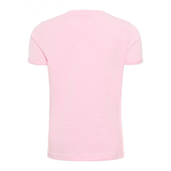 Bluză cu mânecă scurtă din bumbac organic, roz, pentru fete Name it 50911 2