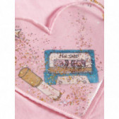Bluză cu mânecă scurtă din bumbac organic, roz, pentru fete Name it 50912 3