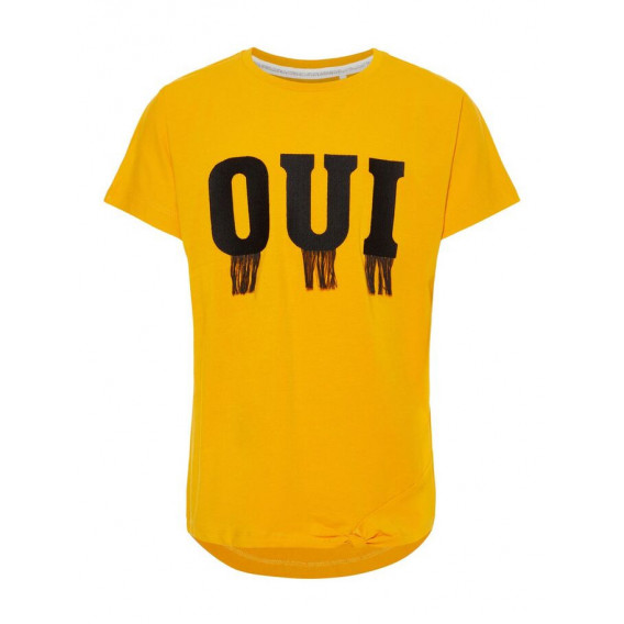 Bluză din bumbac organic de culoare galbenă, pentru fete Name it 50919 