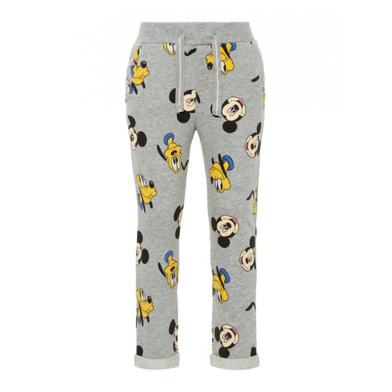 Pantaloni de bumbac de culoare gri, cu imprimeu Mickey Mouse, pentru băieți  50947