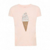 Bluză din mânecă scurtă din bumbac organic cu imagine de înghețată pentru fete Name it 51001 