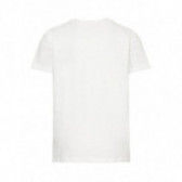 Tricou alb din bumbac organic, cu imprimeu grafic și inscripție Name it 51038 2