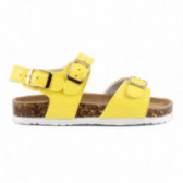 Sandale din piele ecologică galbenă, pentru fete Colors Of California 51052 