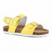 Sandale din piele ecologică galbenă, pentru fete Colors Of California 51053 2