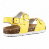 Sandale din piele ecologică galbenă, pentru fete Colors Of California 51054 3