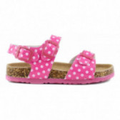 Sandale roz cu puncte albe, pentru fete Colors Of California 51056 