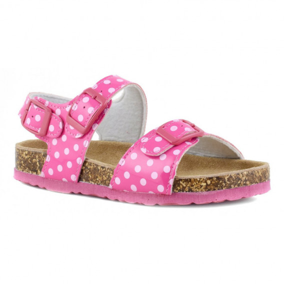 Sandale roz cu puncte albe, pentru fete Colors Of California 51057 2