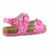 Sandale roz cu puncte albe, pentru fete Colors Of California 51058 3