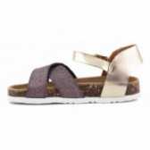 Sandale cu bretele brocart, pentru fete Colors Of California 51079 4