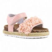 Sandale roz cu motive florale, pentru fete Colors Of California 51081 2