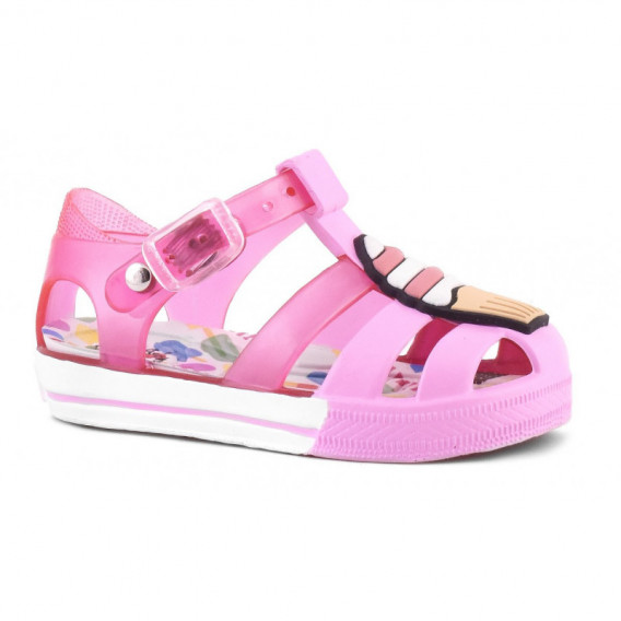 Sandale roz transparente cu desene cu înghețată Colors Of California 51085 2