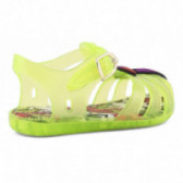 Sandale în verde cu imprimeu color și aplicație Tucan pentru fete Colors Of California 51101 3