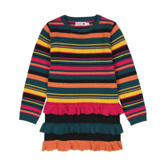 Rochie tricotată în dungi multicolore Boboli 516 