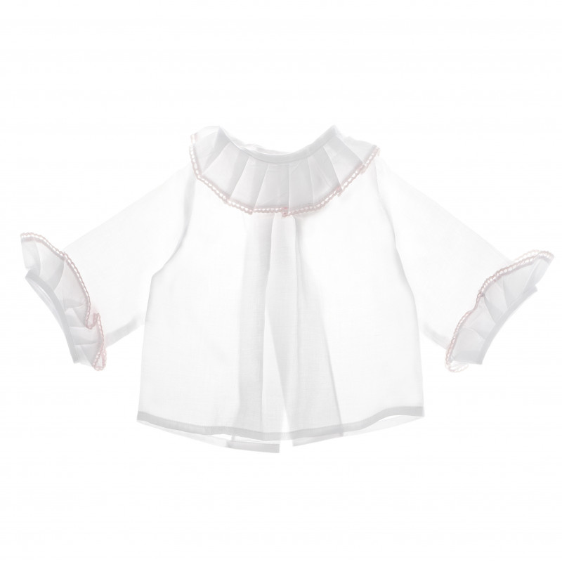 Bluză din bumbac cu mânecă lungă, cu accent colorat pentru fetițe  51774