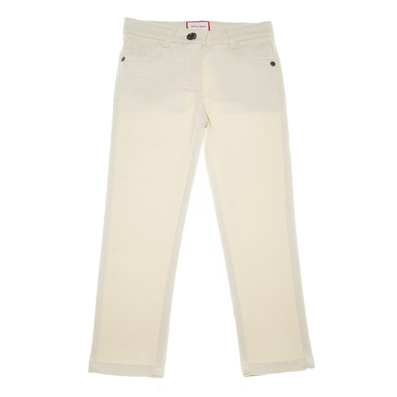 Pantaloni albi pentru fete cu talie reglabilă  51867