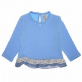 Bluză cu mâneci lungi din bumbac cu accent în partea de jos, pentru fetițe Little Celebs 52060 