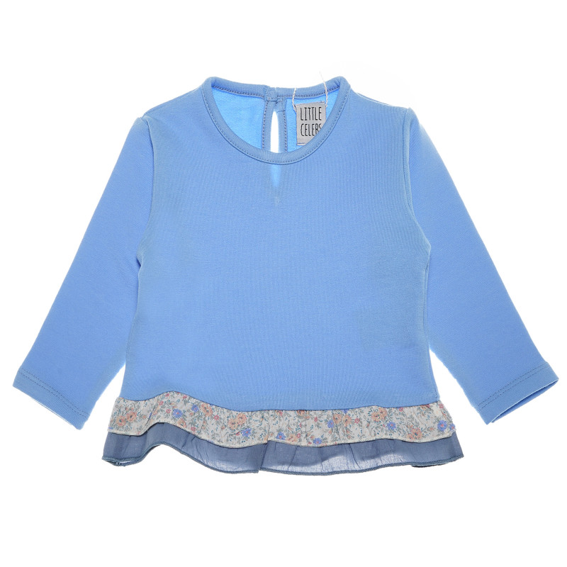 Bluză cu mâneci lungi din bumbac cu accent în partea de jos, pentru fetițe  52060