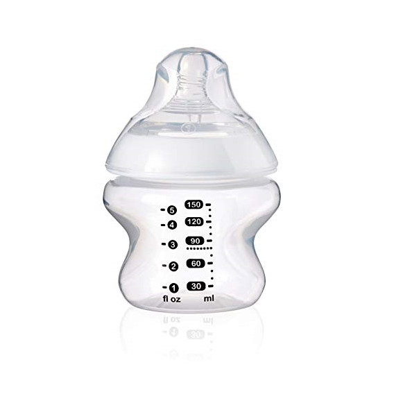 Sticlă de alimentare cu polipropilenă cu 1 tetină, alb, 0 + luni, 150 ml. Tommee Tippee 52431 7