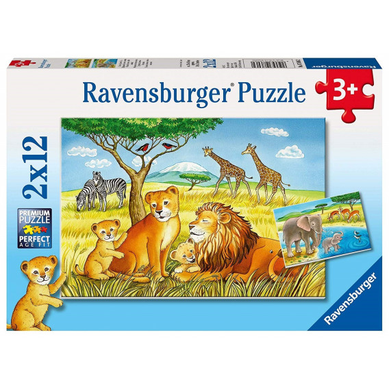 Puzzle 2 în 1 animale din safari Ravensburger 52482 2