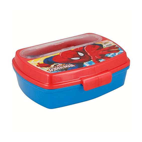 Cutie de prânz, cu imagini Spiderman cu tacâmuri, plastic 400 ml Stor 52598 2