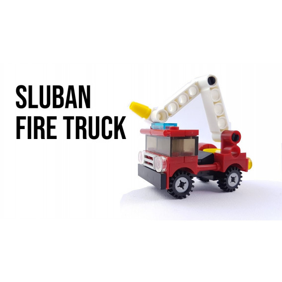 Set de construire camion de pompieri cu platformă, cu 142 piese Sluban 52818 4