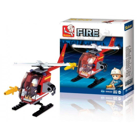 Set de construire  elicoptere de incendiu, cu 77 piese Sluban 52821 3
