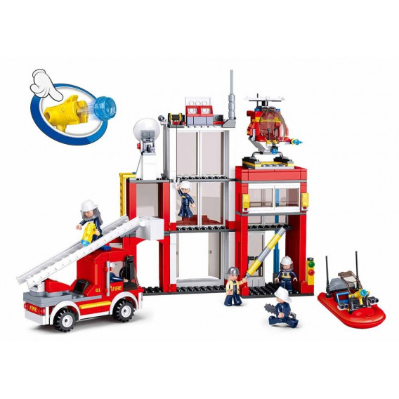 Set de construire stație de pompieri, cu 607 piese Sluban 52957 4