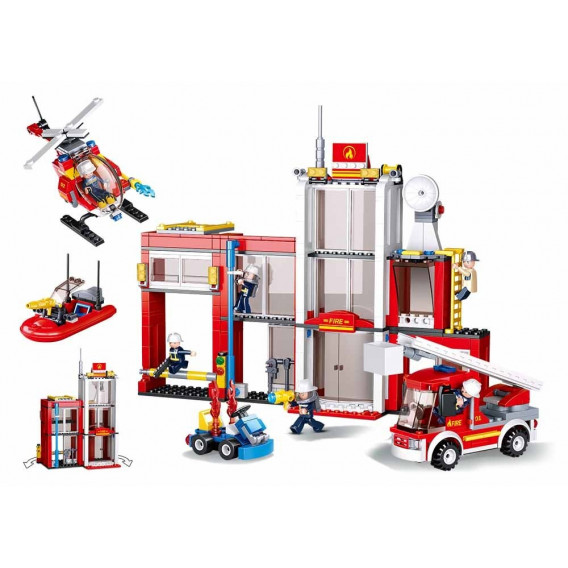 Set de construire stație de pompieri, cu 607 piese Sluban 52959 6