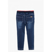 Pantaloni denim cu talie elastică largă în albastru și roșu pentru băieți Boboli 53537 2