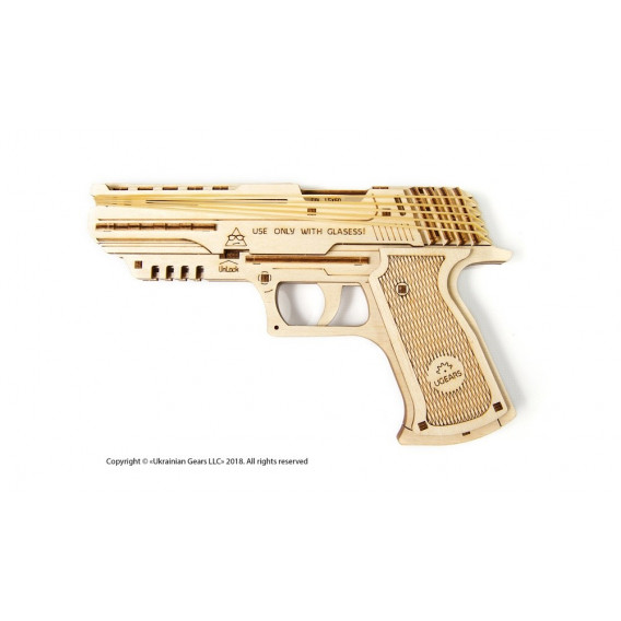 Pistol de puzzle mecanic 3D Ugears 53746 3