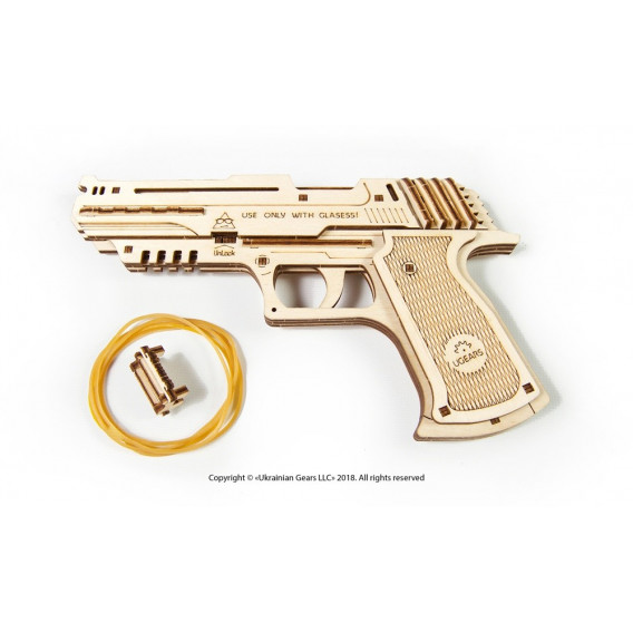 Pistol de puzzle mecanic 3D Ugears 53749 6