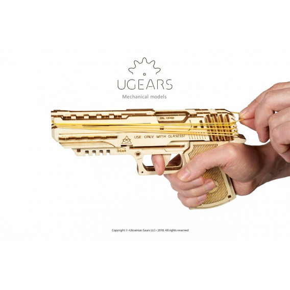 Pistol de puzzle mecanic 3D Ugears 53763 20