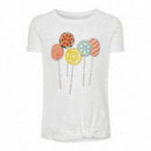 Tricou din bumbac cu mânecă scurtă, cu aplicație colorată, pentru fete Name it 54212 